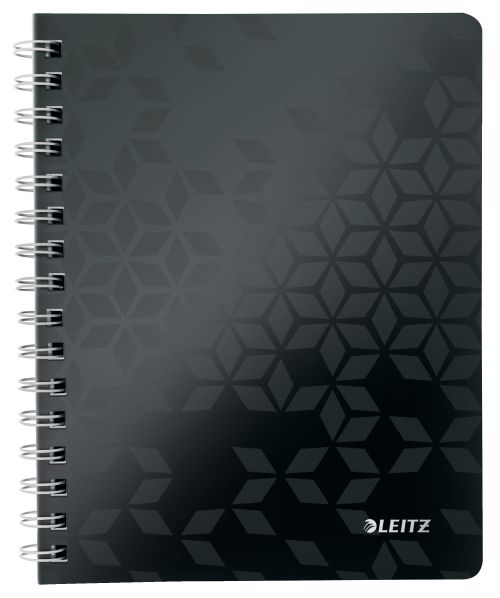 Leitz Wow Notebook A5 Polyprop Cover Black 46390095 Pack 6 Fusion Office