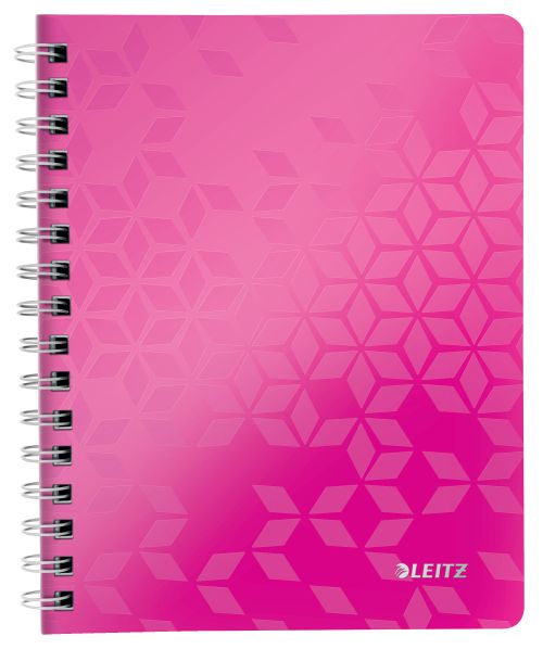 Leitz Wow Notebook A5 Polypropylene Cover Pink 46390023 Pack 6 Fusion Office