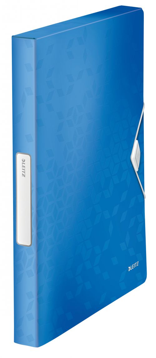 Leitz Wow Polypropylene Box Files Metallic Blue 46290036 Pack 5 Fusion Office