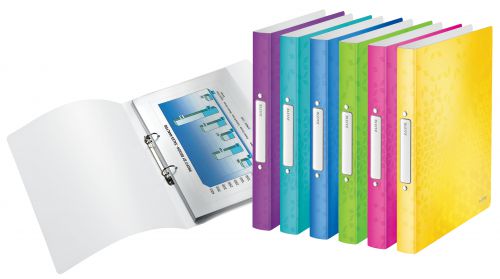 Leitz Wow Ring Binders Polypropylene Assorted 25mm 2 Ring Pack 12 Fusion Office