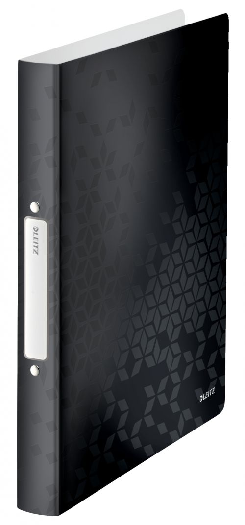 Leitz Wow Ring Binders Polypropylene Black 25mm 2 Ring 42570095 Pack 10 Fusion Office