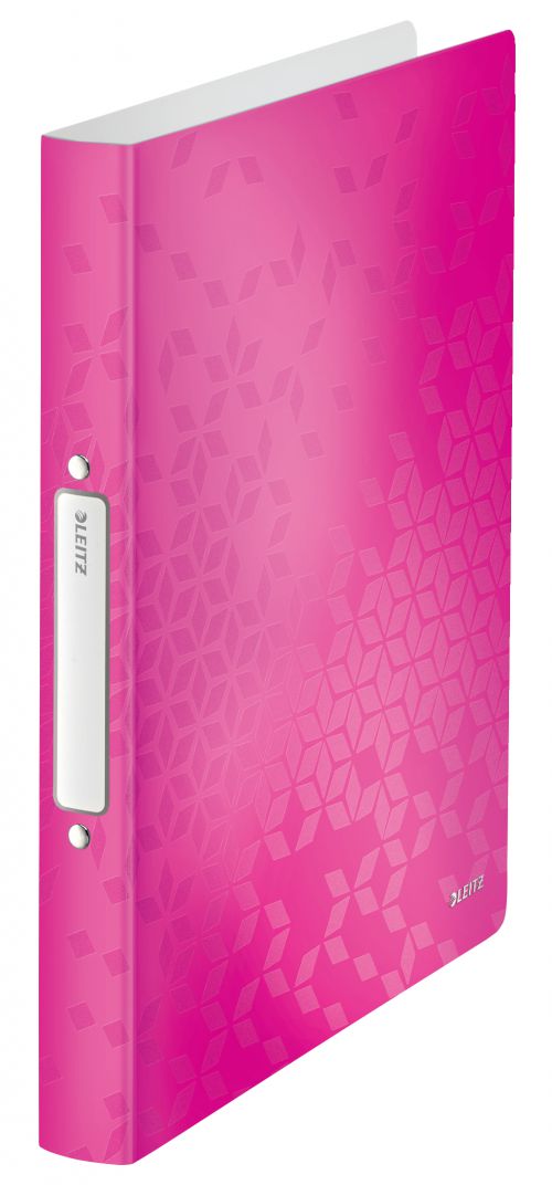 Leitz Wow Ring Binders Polypropylene Pink 25mm 2 Ring 42570023 Pack 10 Fusion Office