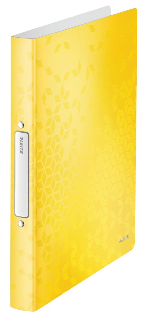 Leitz Wow Ring Binders Polypropylene Yellow 25mm 2 Ring 42570016 Pack 10 Fusion Office