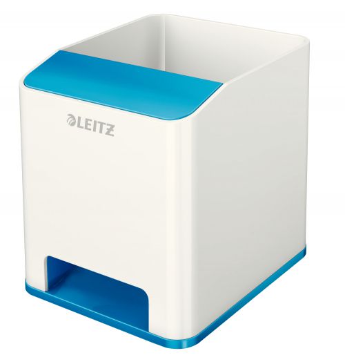 Leitz Wow Sound Pen Holder White Blue 536310036 Fusion Office