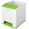 Leitz Wow Sound Pen Holder White Green 53631054 Fusion Office