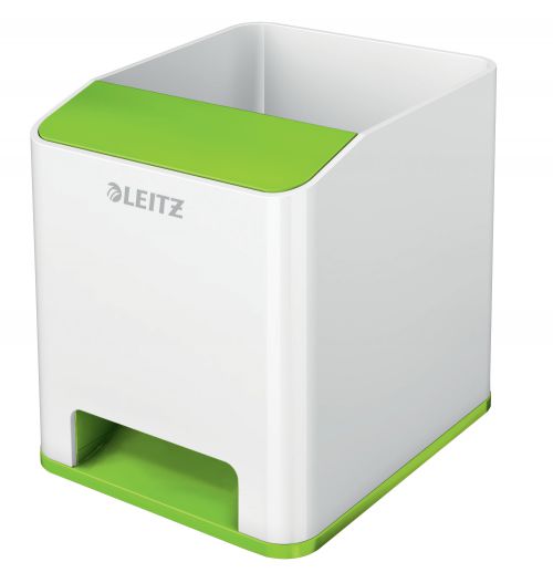 Leitz Wow Sound Pen Holder White Green 53631054 Fusion Office