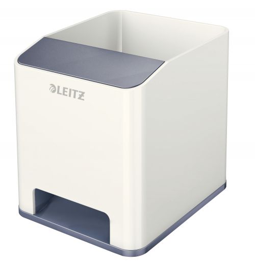 Leitz Wow Sound Pen Holder White Grey 53631001 Fusion Office