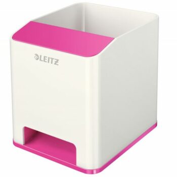 Leitz Wow Sound Pen Holder White Pink 536310023 Fusion Office