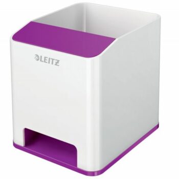 Leitz Wow Sound Pen Holder White Purple 53631062 Fusion Office