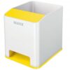 Leitz Wow Sound Pen Holder White Yellow 53631016 Fusion Office