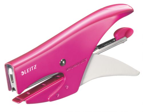 Leitz Wow Stapling Pliers Back Loader Pink 15 Sheets 55312023 Fusion Office