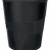 Leitz Wow Waste Bin 15litres Black 52781095 Fusion Office