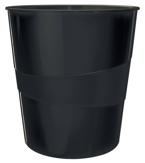 Leitz Wow Waste Bin 15litres Black 52781095 Fusion Office