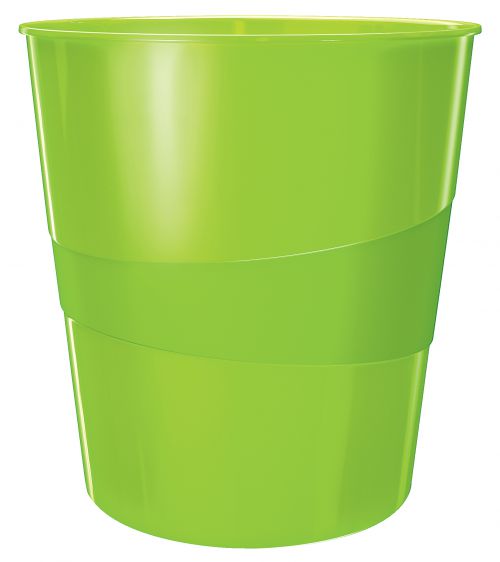 Leitz Wow Waste Bin 15litres Green 52781054 Fusion Office