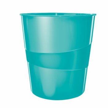 Leitz Wow Waste Bin 15litres Ice Blue 52781051 Fusion Office