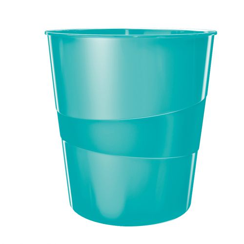 Leitz Wow Waste Bin 15litres Ice Blue 52781051 Fusion Office
