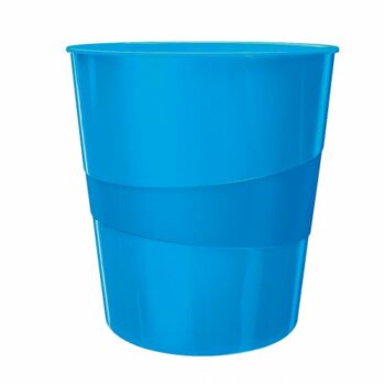 Leitz Wow Waste Bin 15litres Metallic Blue 52781036 Fusion Office
