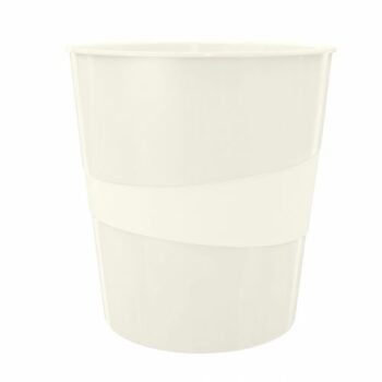 Leitz Wow Waste Bin 15litres Pearl White 52781001 Fusion Office