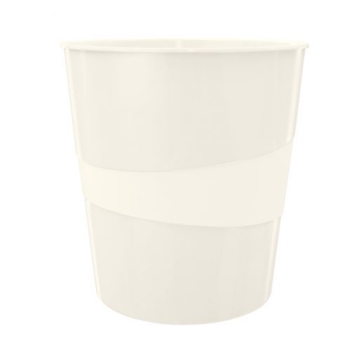 Leitz Wow Waste Bin 15litres Pearl White 52781001 Fusion Office