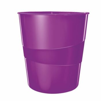 Leitz Wow Waste Bin 15litres Purple 52781062 Fusion Office