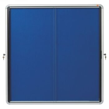 Nobo Blue Felt Lockable Notice Board 12xa4 925x970mm 1902566 Fusion Office