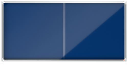 Nobo Blue Felt Lockable Notice Board 27xa4 2000x970mm 1915335 Fusion Office
