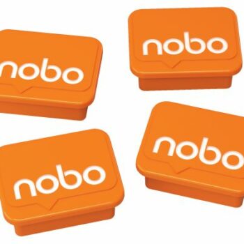 Nobo Board Magnets Orange 18x22mm 1905327 Pack 4 Fusion Office