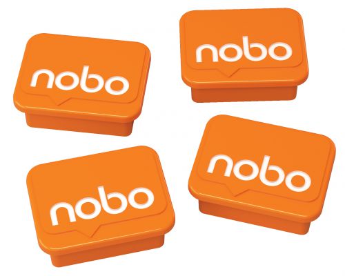 Nobo Board Magnets Orange 18x22mm 1905327 Pack 4 Fusion Office