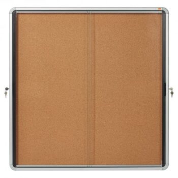 Nobo Cork Lockable Notice Board 12xa4 925x970mm 1902574 Fusion Office