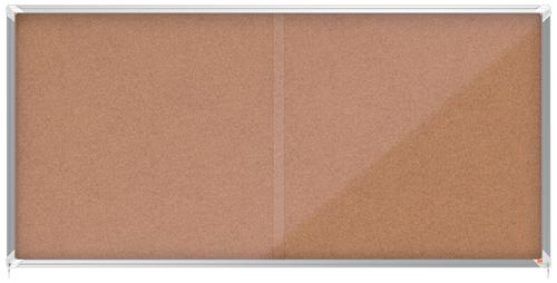 Nobo Cork Lockable Notice Board 27xa4 2000x970mm 1915333 Fusion Office