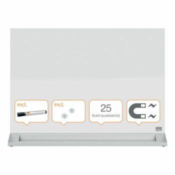 Nobo Freestanding Desktop Magnetic Glass Whiteboard 600×430 1905265 Fusion Office