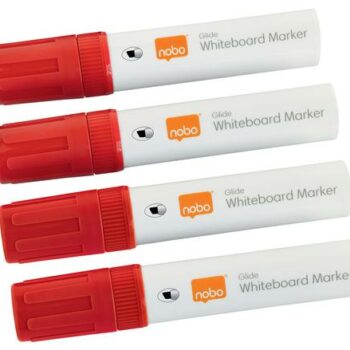 Nobo Glide Whiteboard Large Markers Blue Chisel 1915389 Pack 4 Fusion Office