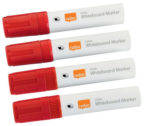 Nobo Glide Whiteboard Large Markers Blue Chisel 1915389 Pack 4 Fusion Office