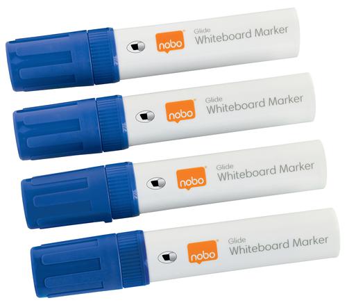 Nobo Glide Whiteboard Large Markers Red Chisel 1915390 Pack 4 Fusion Office