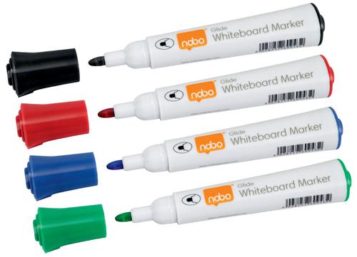 Nobo Glide Whiteboard Markers Bullet Assorted 1915268 Pack 10 Fusion Office
