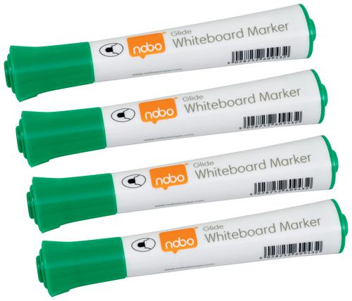 Nobo Glide Whiteboard Markers Bullet Green 1915267 Pack 10 Fusion Office