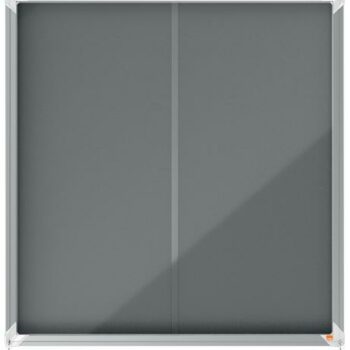 Nobo Grey Felt Lockable Notice Board 12xa4 925x970mm 1915337 Fusion Office