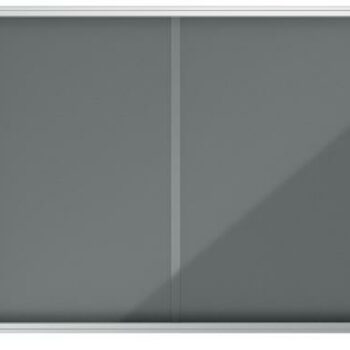 Nobo Grey Felt Lockable Notice Board 18xa4 1355x970mm 1915338 Fusion Office