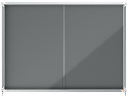 Nobo Grey Felt Lockable Notice Board 18xa4 1355x970mm 1915338 Fusion Office
