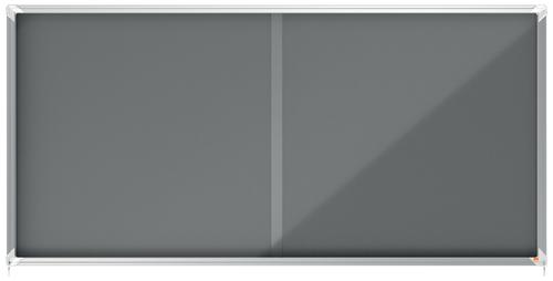 Nobo Grey Felt Lockable Notice Board 27xa4 2000x970mm 1915339 Fusion Office