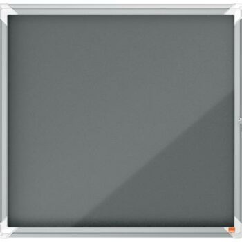 Nobo Grey Felt Lockable Notice Board 6xa4 709x668mm 1915328 Fusion Office