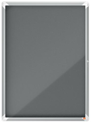 Nobo Grey Felt Lockable Notice Board 9xa4 709x970mm 1915330 Fusion Office