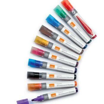 Nobo Liquid Ink Whiteboard Markers Bullet Assorted 1915381 Pack 10 Fusion Office