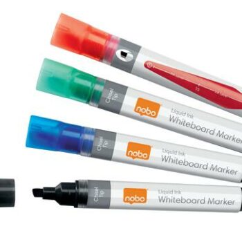 Nobo Liquid Ink Whiteboard Markers Chisel Assorted 1915386 Pack 10 Fusion Office