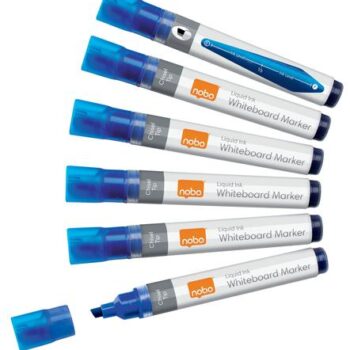 Nobo Liquid Ink Whiteboard Markers Chisel Blue 1915383 Pack 10 Fusion Office