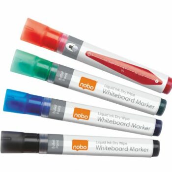 Nobo Liquid Ink Whiteboard Pens Assorted 1902408 Pack 4 Fusion Office