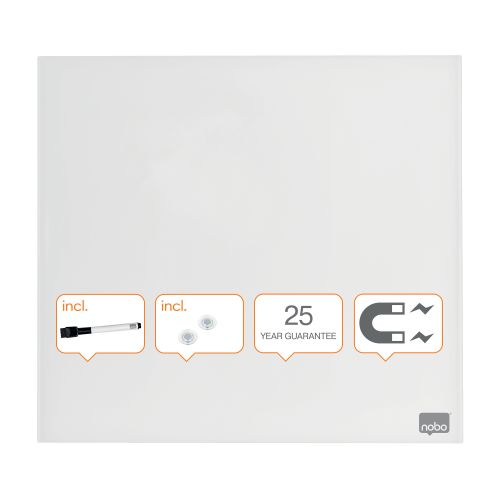 Nobo Magnetic Glass Whiteboard Tile 300x300mm White 1903956 Fusion Office