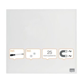 Nobo Magnetic Glass Whiteboard Tile 450x450mm White 1903957 Fusion Office