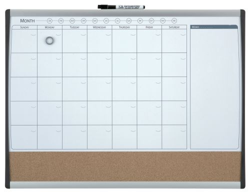 Nobo Magnetic Whiteboard Planner Corkboard 585x430mm 1903813 Fusion Office