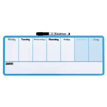 Nobo Magnetic Whiteboard Weekly Planner 360x140mm Blue 1904047 Fusion Office